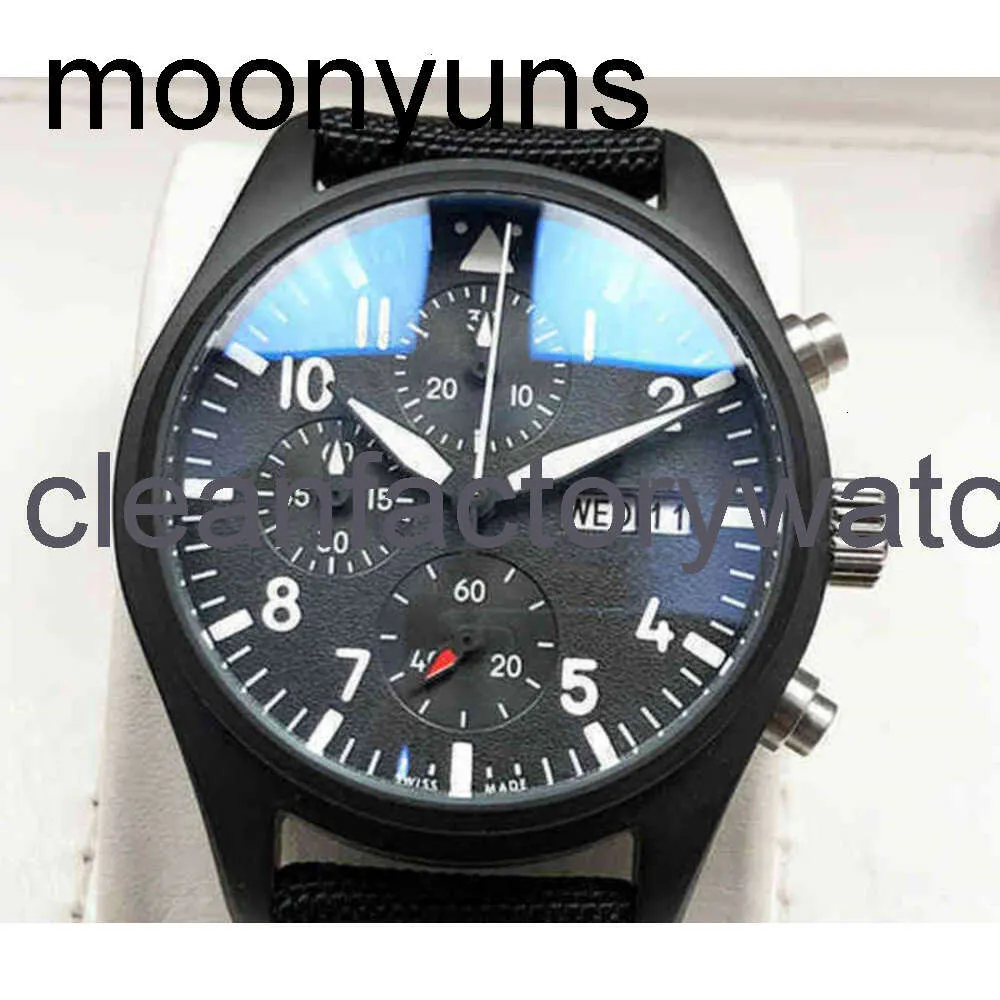 Designer Iwcity Watch Hight Quality Chronograph Luxury Watches For Men Mechanics Wristwatch Fighter 3777 Lysande vattentät herrpilot Topptid Sex pinn