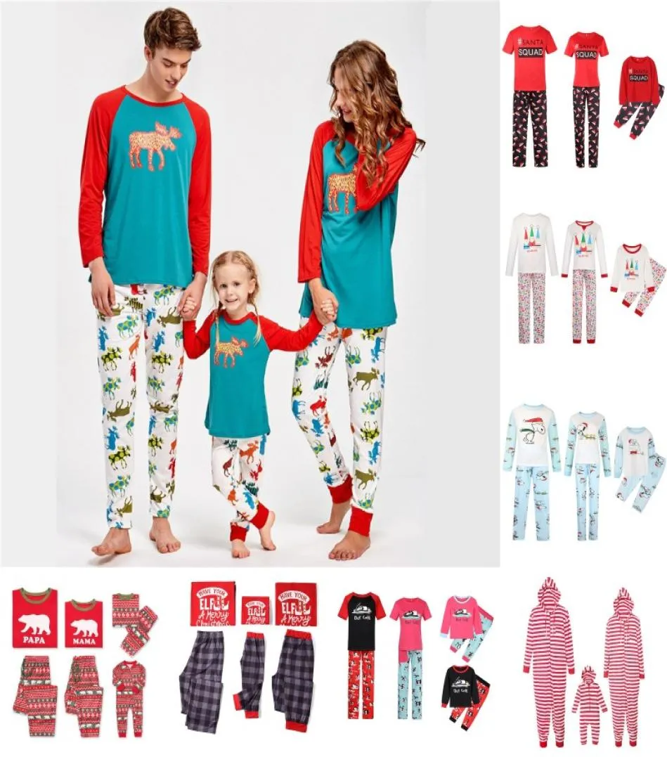 Christmas Matching Family Pyjamas Stripedwear Cartoon Imprimé Kids Wharwear Papa Mom Baby Family Pyjamas Set By13006508915