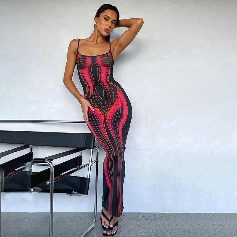 Womens Blue Spaghetti Strap Jumpsuit Summer 3D Print Bodycon Backless Long Dress Womens Blue Spaghetti Strap Jumpsuit Summer 3D Print Bodycon Backless Long Dress
