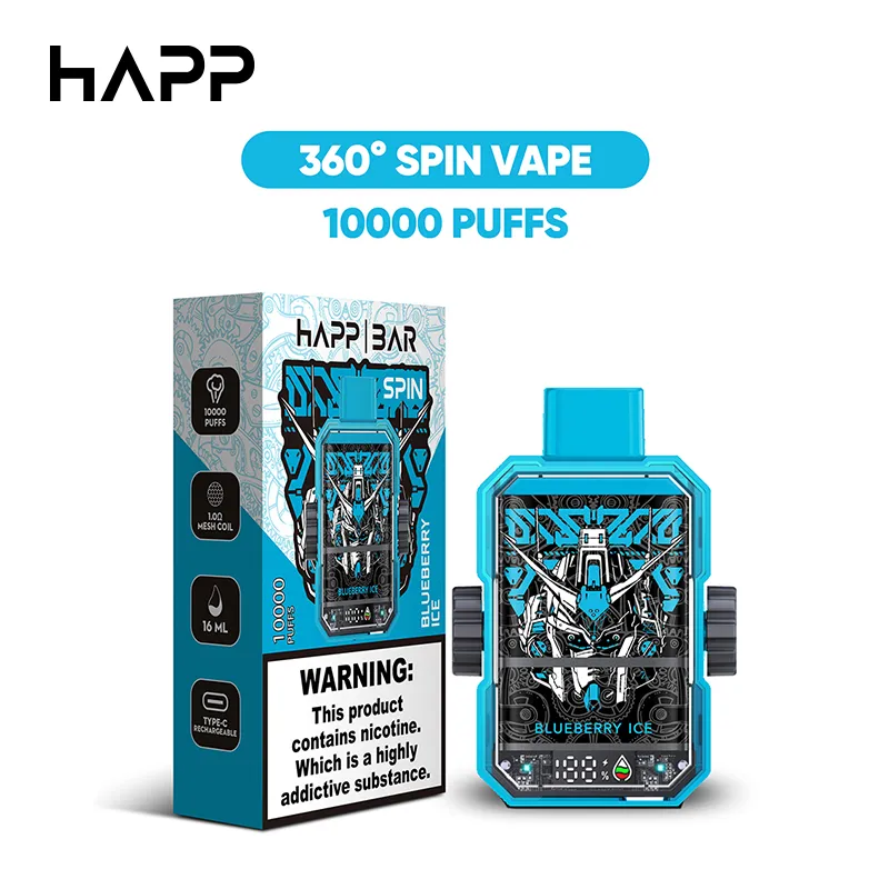 Ware-entrepôt Vape I Vape Eu 2% 5% Happ Bar Spin 10000 Puffs Rotation Vape E Cigarette 10K Prêt à expédier