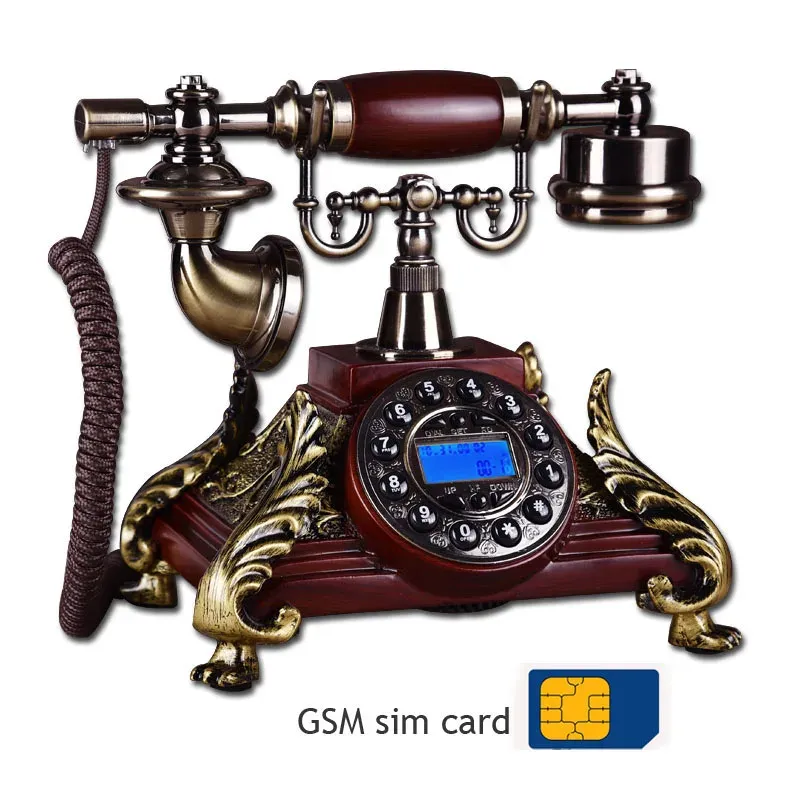 Accessories GSM SIM Card cordless Phone 900 MHz 1800MHz Europe style vintage red white Wireless Telephone home office house made of resin