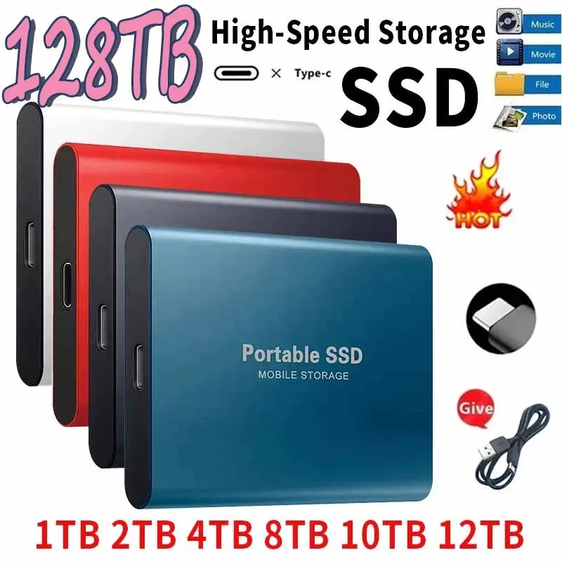 Enheter 100% original SSD -hårddisk 1TB 2TB SSD 500 GB 128TB Hårddisk Drive hårddisk bärbar elektronik för bärbara datorer/dator/dator