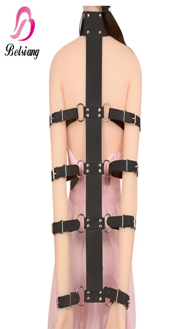 Belsiang BDSM Bondage Toys Slave Fetish Leather Bondage Restraint Collar Gear Sex Tool For Sex Toys For Par Sex Shop S1028485825