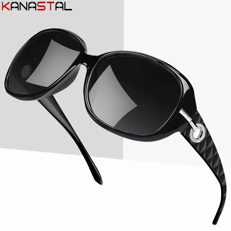 Dames gepolariseerde zonnebrillen UV400 Retro diamant vlinderframe Eyewear Mode Draag Zonnebril Glazen reizen Ladies Sunglas 240423