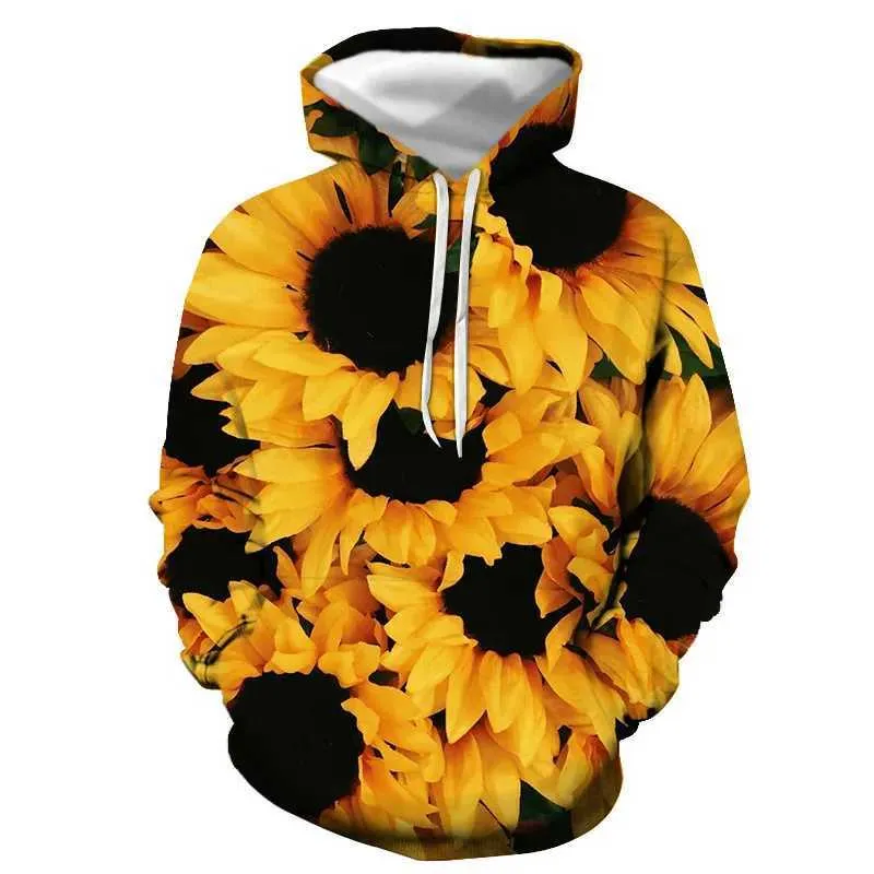 Heren Hoodies Sweatshirts Fashion Sunflower Scenery Hoodies 3D Print Women Streetwear Oversized pullovers y2k hoodie capuchon sweatshirts vrouw kind kleding 240424