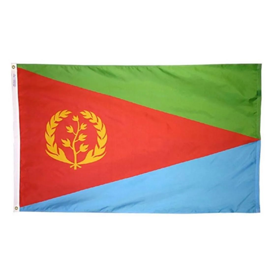 Eritrea vlag Hoogwaardige 3x5 ft Nation Banner 90x150cm Festival Party Gift 100D Polyester Indoor Outdoor Gedrukte vlaggen en Banner5526892