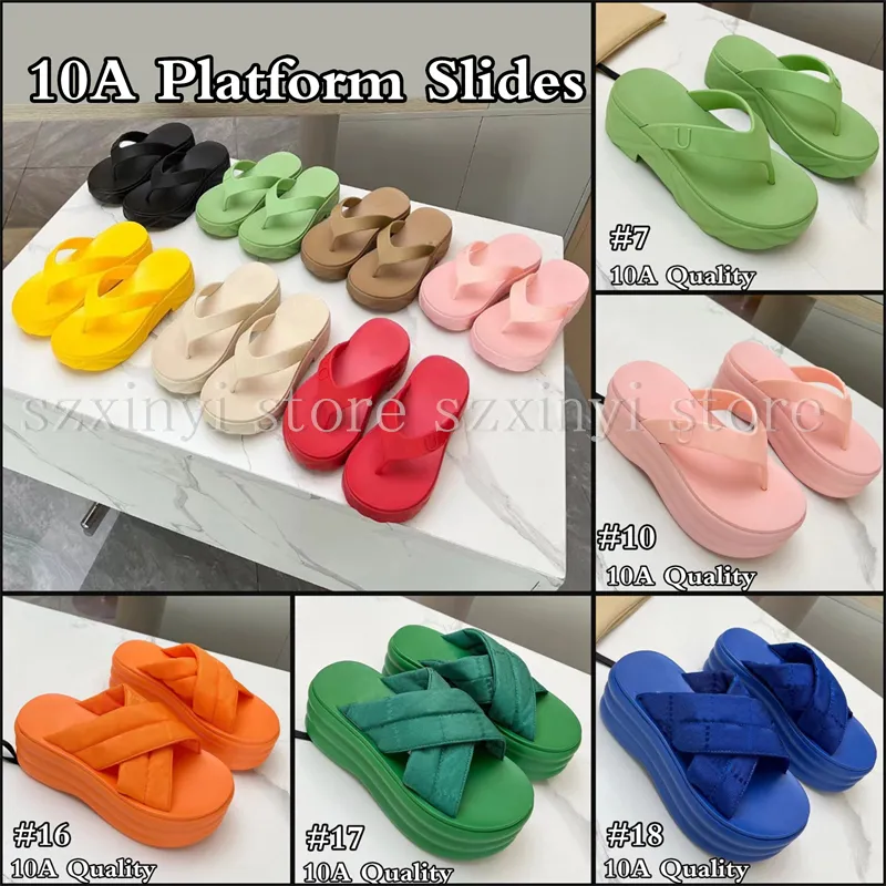 10a kvalitet mode kvinnors plattform glider tofflor strand sandaler flip flops för sommaren