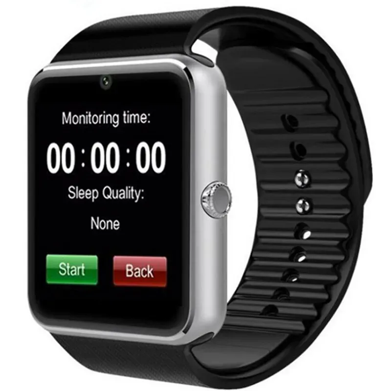 Horloges Smart Watches GT08 Clock Sync Notifier Prise en charge de la carte SIM TF Connectivité Bluetooth Connectivité Android Téléphone Camera Sports Smartwatch