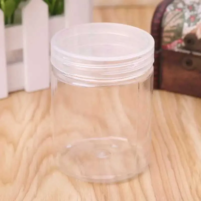 Speicherflaschen Gläser 150 ml kreisförmiger transparenter Haustierbehälter können für DIY Clay Cosmetics Cream Nagel Box Square mit einem Deckel H240425 verwendet werden