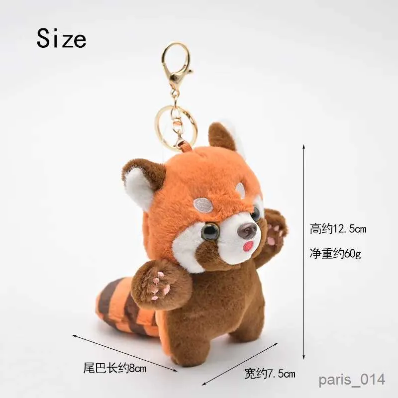Stuffed Plush Animals Cute cartoon red panda plush toy pendant little raccoon doll keychain doll playground doll