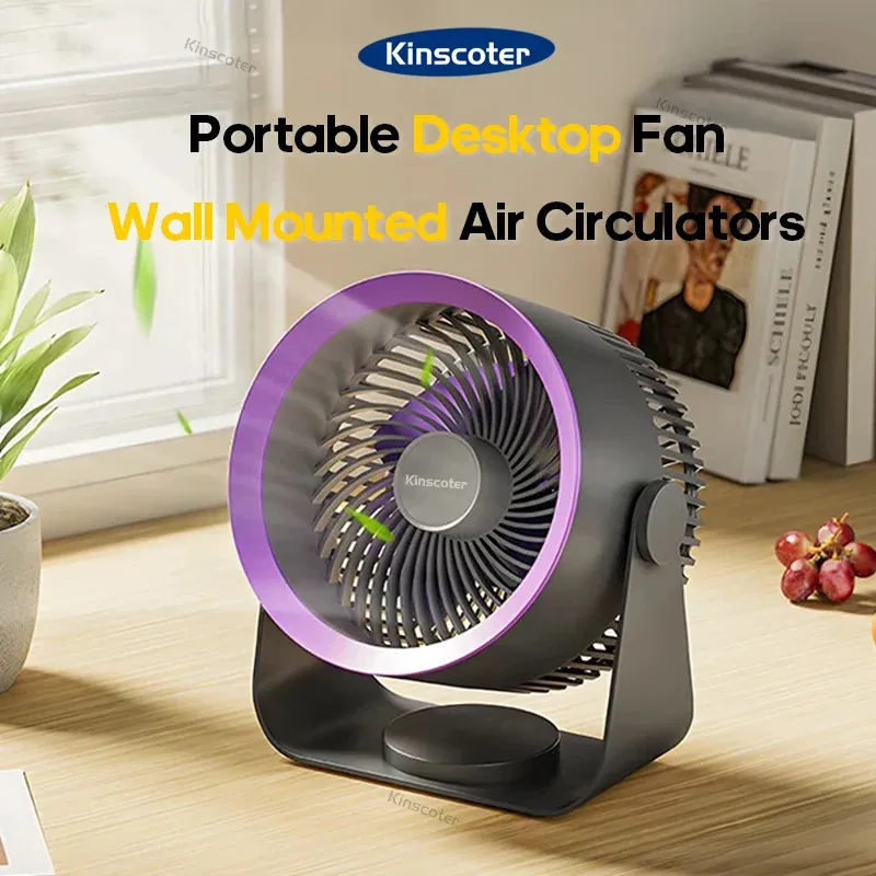 4000mAh Electric Fan Portable Cordless Air Circulator Desktop Wall Mount Ceiling Cooler Home Silent Ventilation 240411
