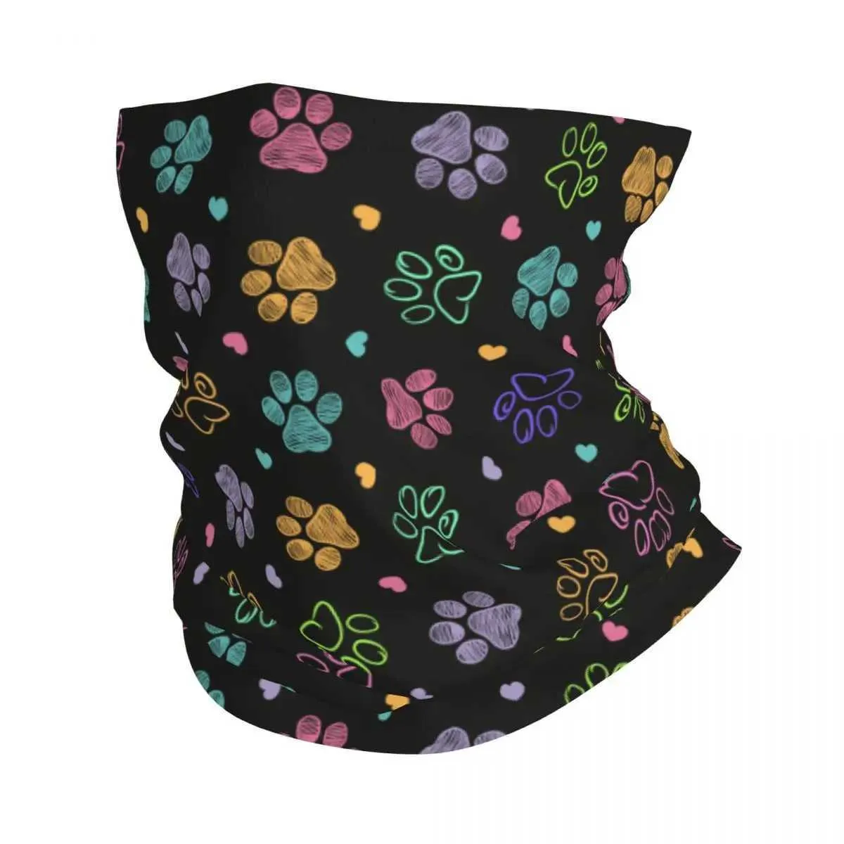 Fashion Face Masks Neck Gaiter Colorful Dog Paw Cat Bandana Neck Gaiter Balaclavas BALACE Écharpe Multiuse Headswear Sports Outdoor Unisexe Adul Y240425QFUU