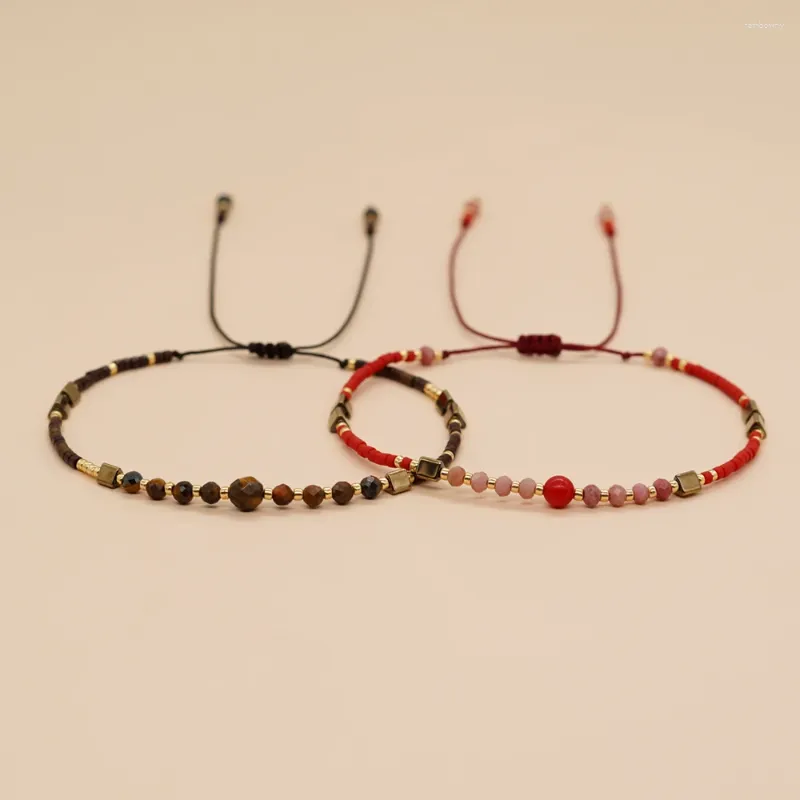 Link Armbanden Go2boho Handgemaakte Bohemia -stijl Red Black Miyuki Zaad Bead Special Holiday Gift Groothandel nieuwste mode -sieraden Vrouw