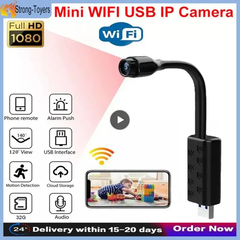 CARCORDERS USB WiFi WebCam Mini Camera 1080P Rilevamento di moto di sicurezza domestico Monitoraggio telecomandata per app per fotocamera per camma iOS/Android IWF Computer