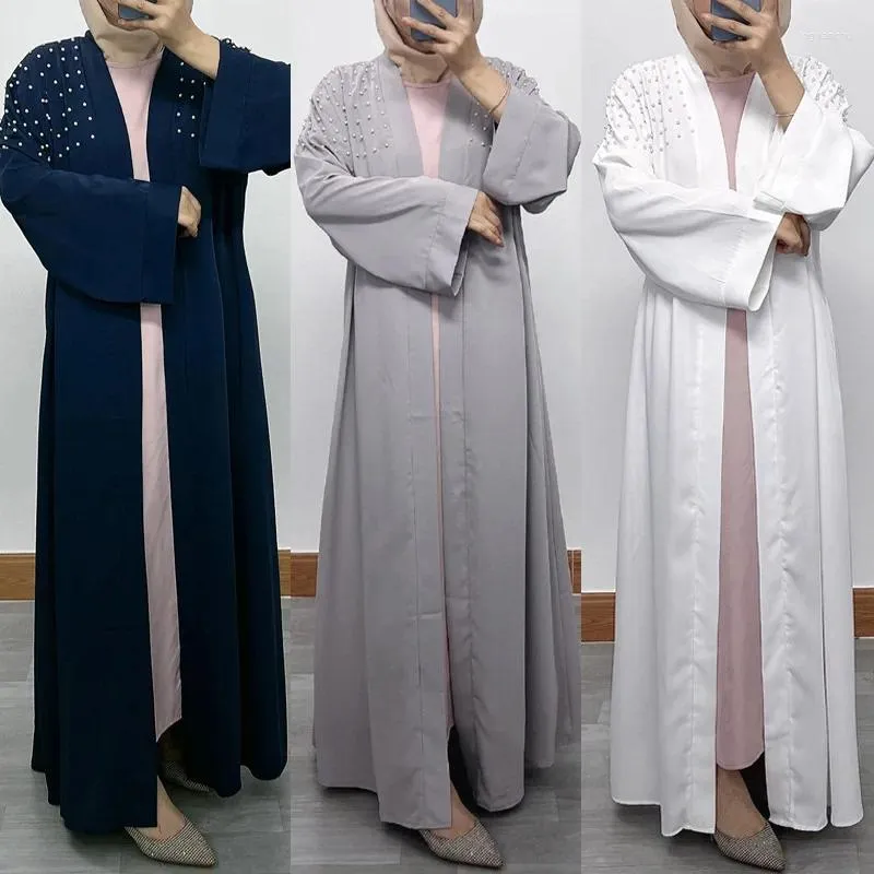 Vêtements ethniques Jupe longue Femme Abaya Dubai Commandez Pearl Plus Taille Cardigan Robe Muslim Mooter pour les femmes