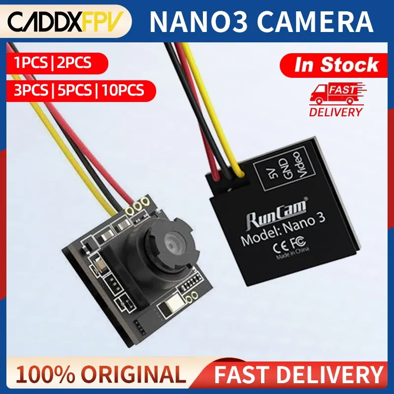 ドローン1/2/3/5/10pcs runcam nano3 nano 3カメラ3 fpv ntsc 1/3 '' cmos 800tvl 1.1gウルトラライトFOV 140°FPVカメラ