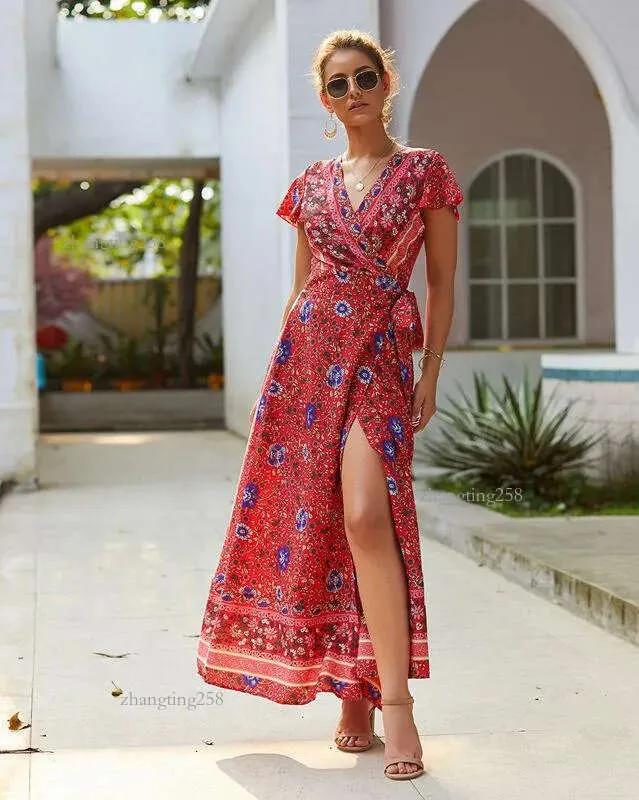Dress With Sleeves Maxi Amazon India Dresses Deep V Neck Summer Maxi Dress  Women Floral Print