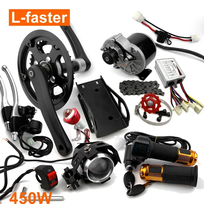 Tools (upgrade) 48v 450w Electric Mountain Bike Conversion Kit Electric Bicycle Middle Drive Motor Kit Throttle with Battery Indicator