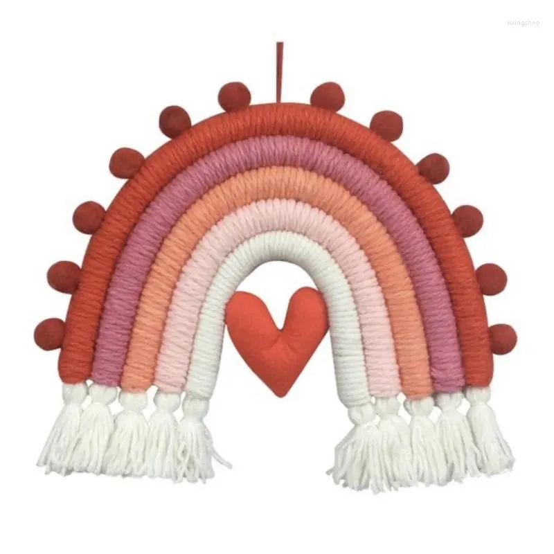 Decoratieve beeldjes regenboog kamer decor meisjes macrame baby muur slaapkamer kleuterkamer decoratie windtiond hangende decoraties