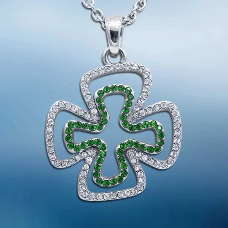 Collane con ciondolo Moda reddito dominante collana a due foglie bianco verde gioielli ragazza quadrifoglio regalo_voghion.com