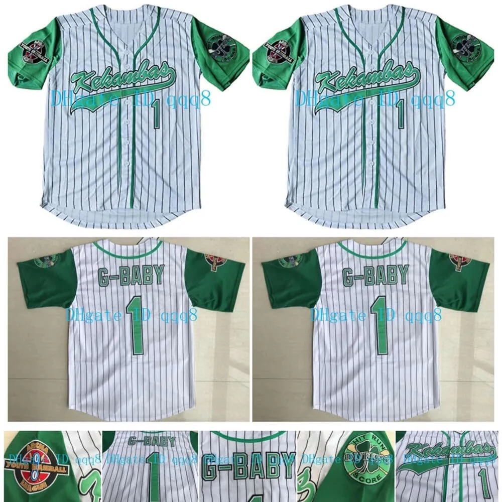 Kob Top Quality 1 Movie Hardball #1 Jarius G-Baby Evans white DeWayne Warren Stitched Kekambas Film Baseball Jerseys