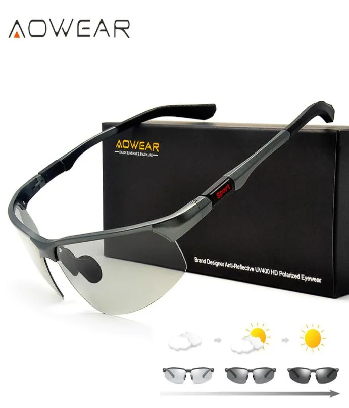 AOWEAR Pochromic Sunglasses Men Polarized Chameleon Glasses Male Change Color Sun Glasses HD Day Night Vision Driving Eyewear6595924