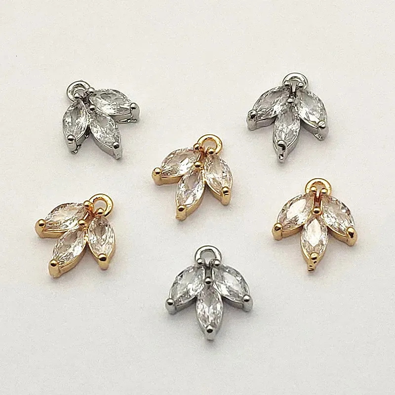 Save Big on Bulk Cubic Zirconia Charms Arrival 12x10mm 50pcs Cubic Zirconia  Copper Leaf Shape Charm For Handmade Necklace/Earrings DIY PartsJewelry