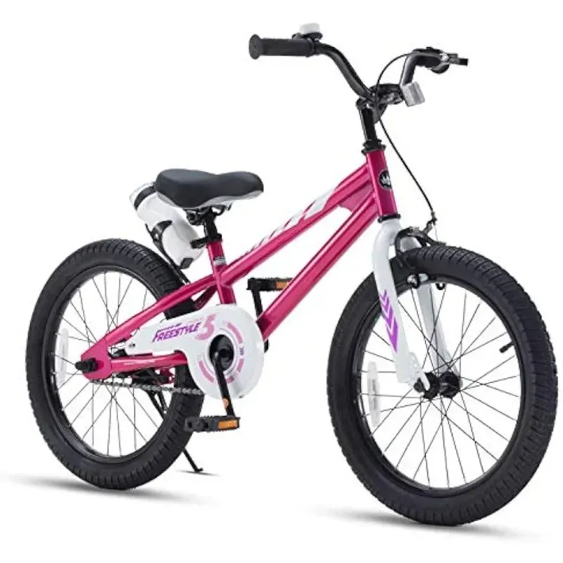 Biciclo de bicicleta de bicicleta de bicicleta para meninos garotas Childrens Bicycle com kickstand, fúcsia de 18 polegadas