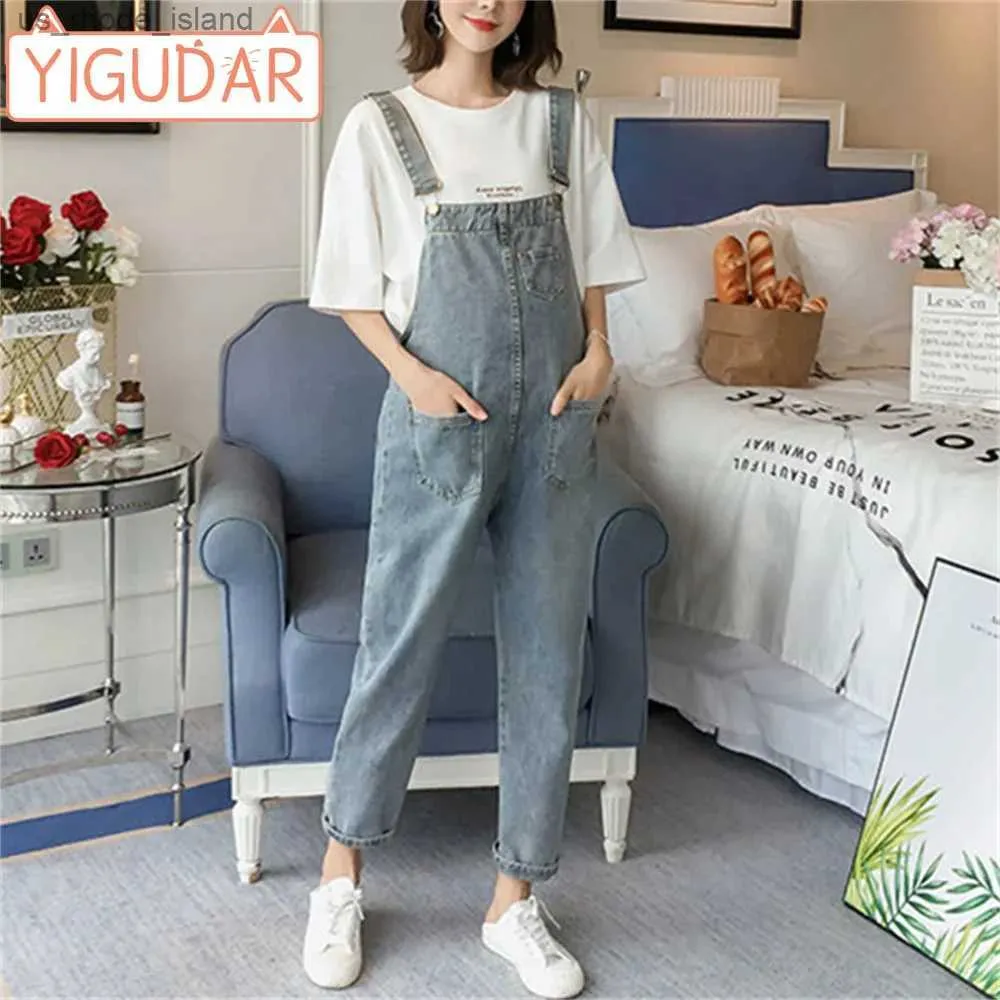 Maternity Bottoms Pregnancy Clothing Loose Maternity Strap Pant Pregnant Rompers Trousers for Pregnant Women Jeans Overalls Jumpsuit ClothesL2404