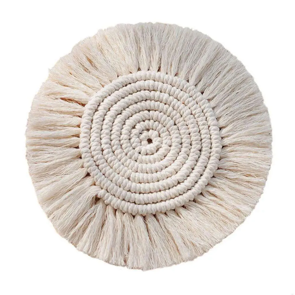 Pads Coasters Matten Beige Boho absorbierende Placemat für hölzernen Tischschutz gewebtes handgefertigt