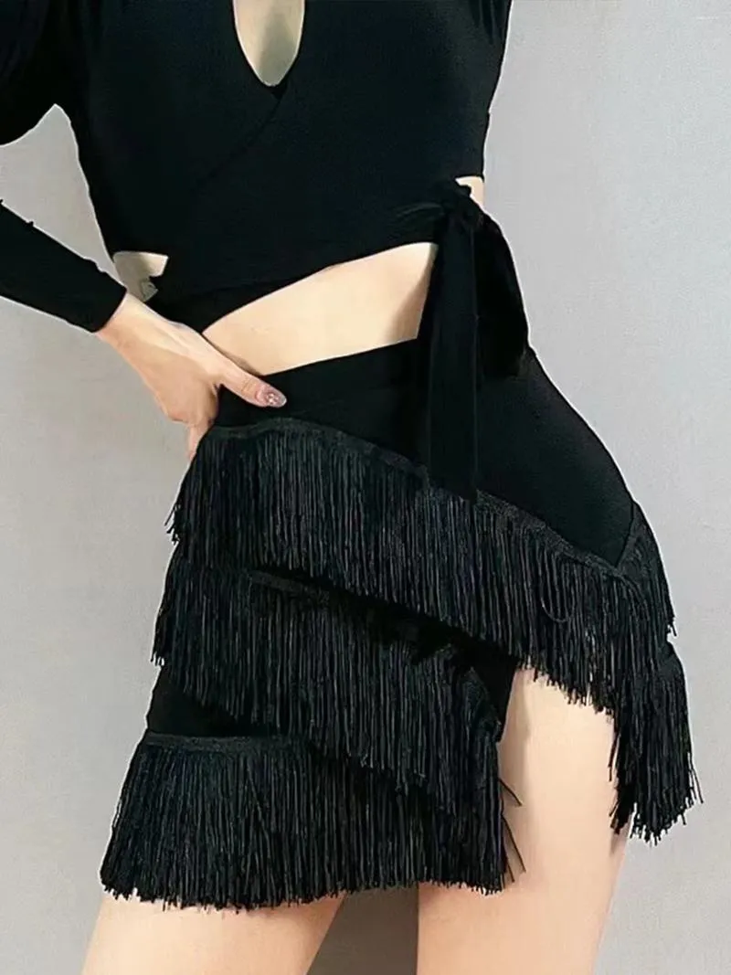 Skirts Sexy In Multi-layer Fringed Mini Skirt Women Dress Dance Tassel Party Dresses Female Clothes Plus Size 3XL 2024 Summer