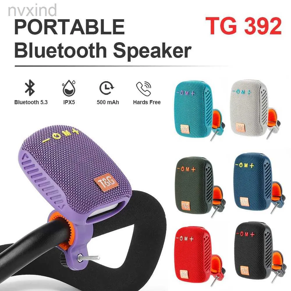 Haut-parleurs portables TG392 BICYCLE OUTDOOR BLUETOOTH EN SPEAGE BLUETOOTH TWS MINI SANS BASS FM Radio Soundbar Boombox Riding Music Play Loudspeaker D240425