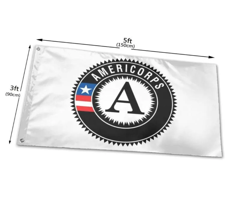 AmeriCorps AmeriCorps Flags americanos 3039 x 5039ft 100d Polyester Fast Vivid Color com dois orações de bronze2665451
