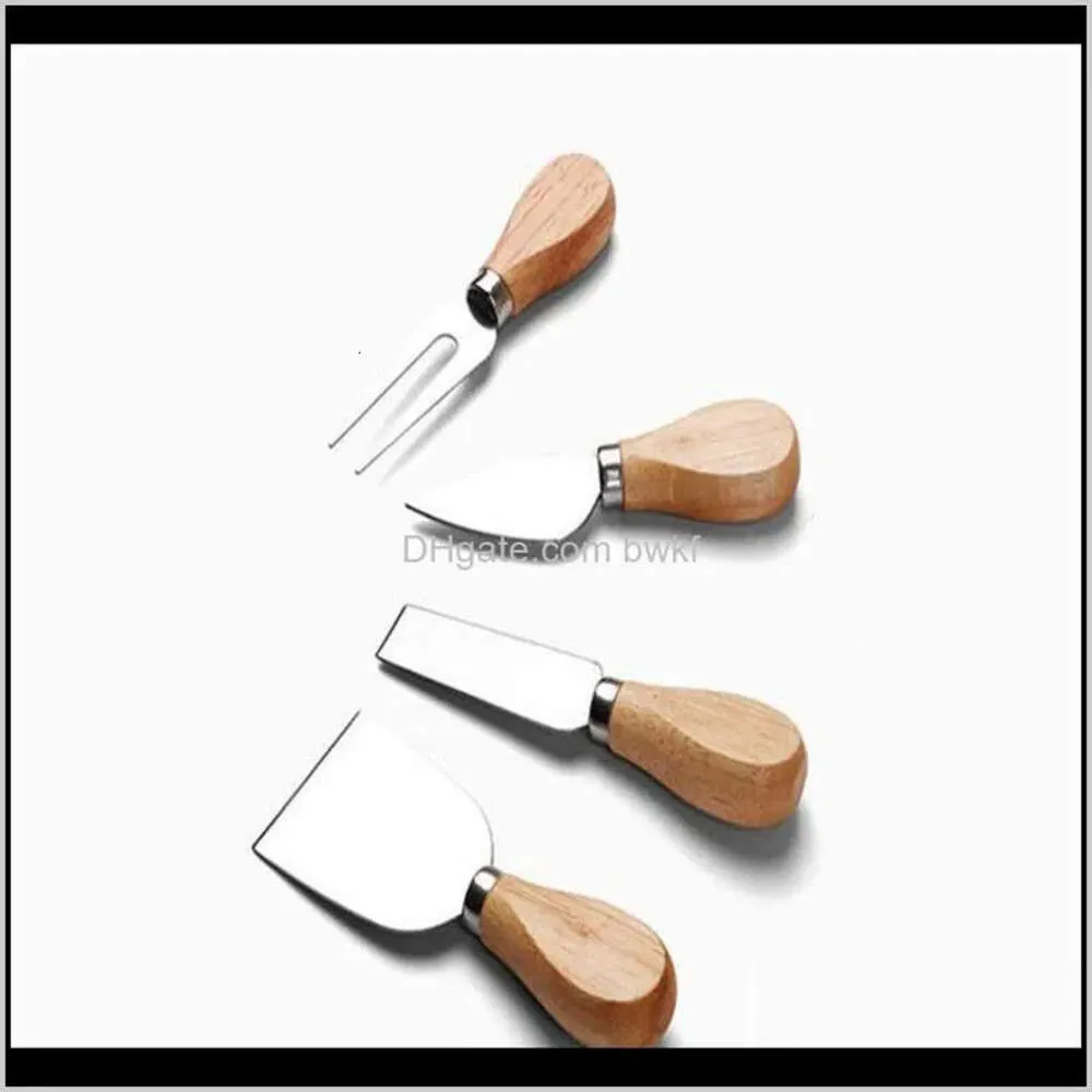 Bar Dining Messer andere Aessories Home Garden4 PCs Set mit Holzgriff Stahl Edelstahl Slicer Käseschneider Küchenmesser Drop de de