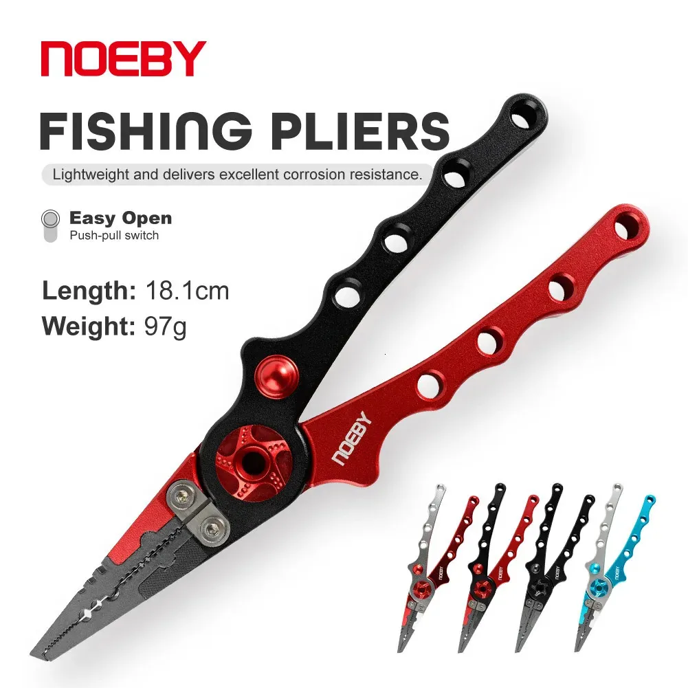 Noeby Stainless Steel Fishing Pliers Multifunctional Cutting Line Split Ring Hooks Remove Tool for Sea Fishing Tackle Pliers 240415