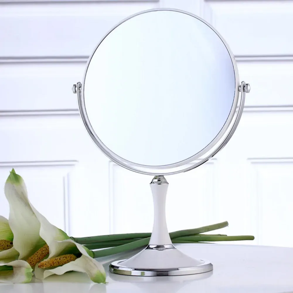 Aynalar Büyütme Dairesel Makyaj Aynası Çift Dönen Dönen 6/8 İnç Kozmetik Ayna Büyüteç Prenses Masaüstü Daimi Ayna