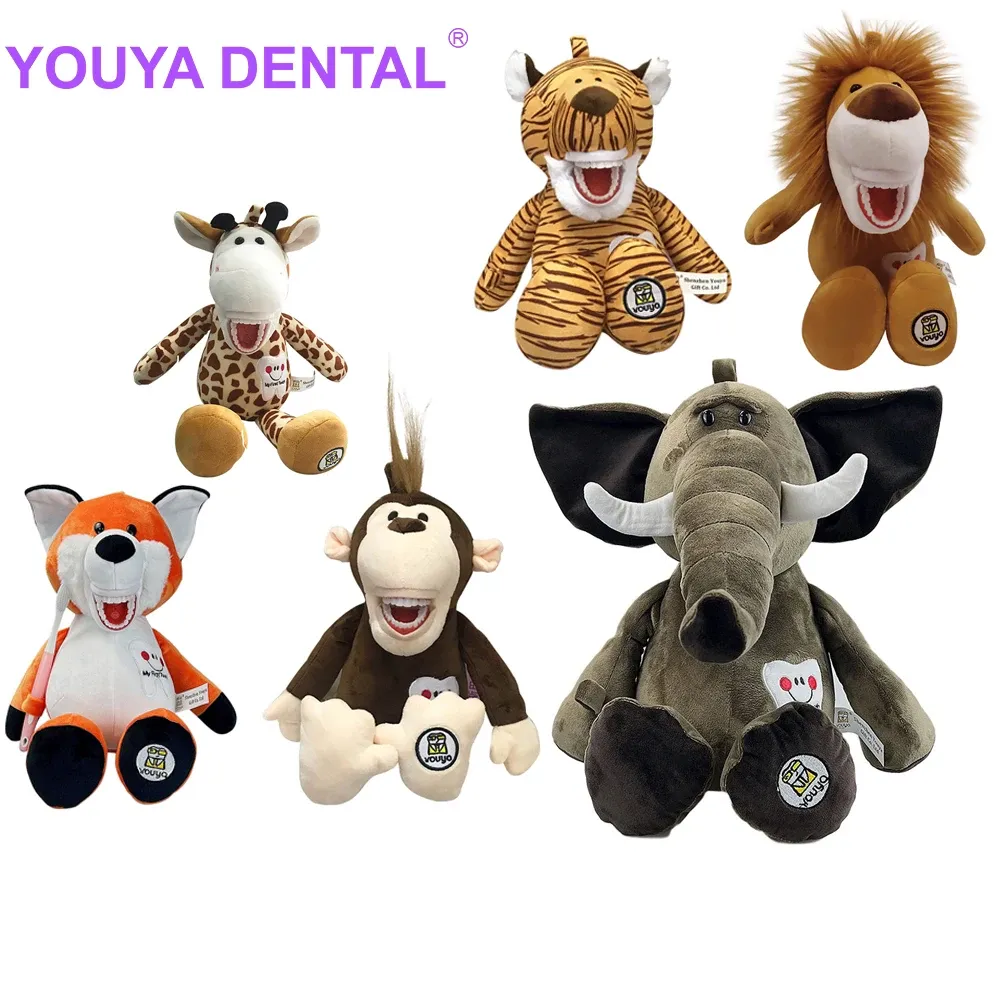 Toothbrush Dental Plush Dolls Teaching Tooth Model For Kids Learning Brushing Educational Soft Toys Animal Dental Brushing Teeth Teaching M