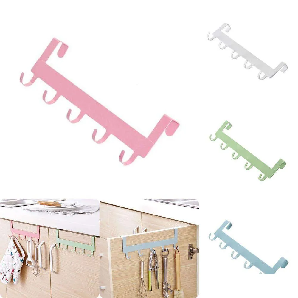 Crochets rails au-dessus de la porte 5 Organisateur de salle de bain Home Rack Clothes CHAPE CHAPE CHAPER CONSTER ACCESSOIRES DE CUIT