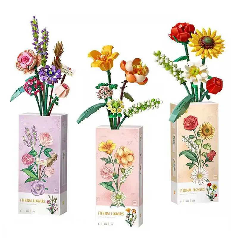 DIY Rose Building Blocks Bouquet - Artificial Mini Roses, Educational Toy &  Home Decor from Dhgate Blocks - price 27.64