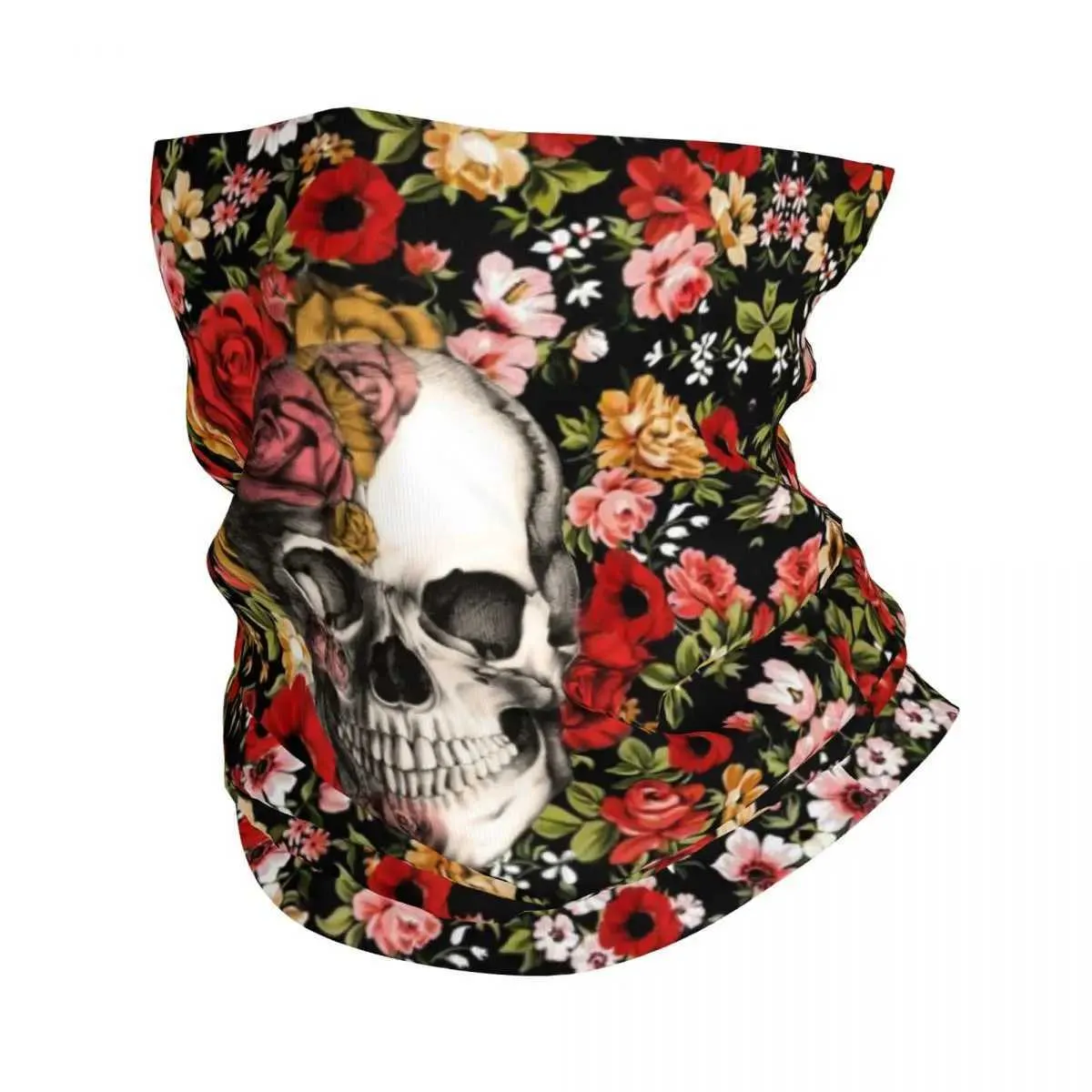 Fashion Face Masks Neck Gaiter in Bloom Floral Skull Flowers Bandana Neck Gaiter imprimé Retro Balaclavas Wrap écharpe Bandeau de sport extérieur Men AD Y240425NMZZ