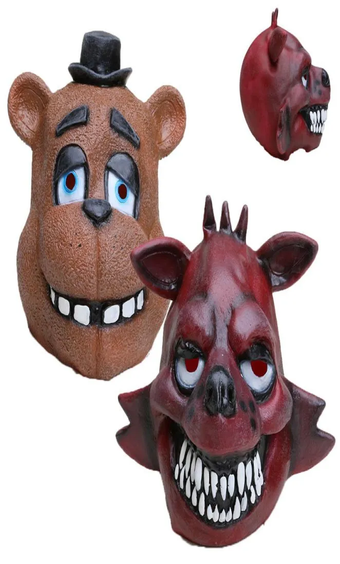 Fem nätter på Freddy039S Mask Fnaf Foxy Chica Freddy Fazbear Bear Mask Gift for Kids Halloween Party Decorations Supplie Y20013166256