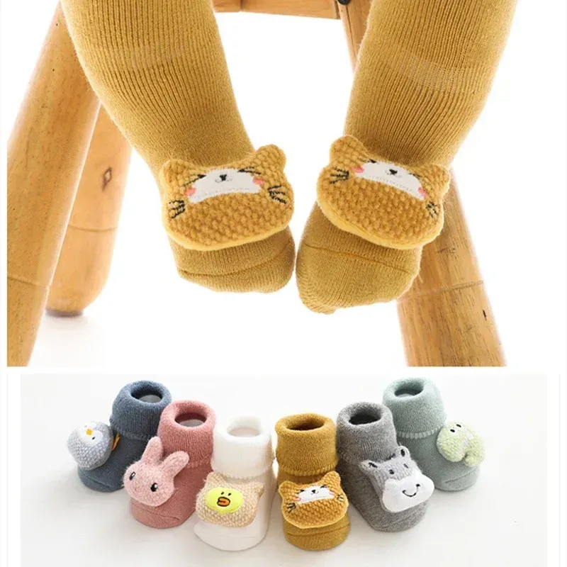 Warmers Cute Cartoon Baby Girl Boys Socks NonSlip Soft Warm Winter Autumn Rabbit Bear Toddler Indoor Floor Socks for Kids 13 Years Old