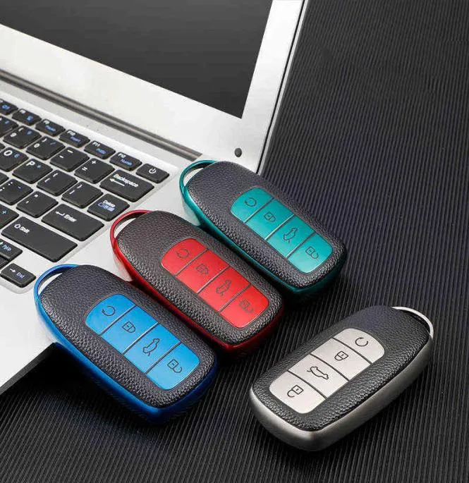 Car Key Case For Chery Tiggo 8 Pro 2021 New Soft TPU Car Key Case 4 Buttons Remote Control Protect Cover Accessories TPU7068308