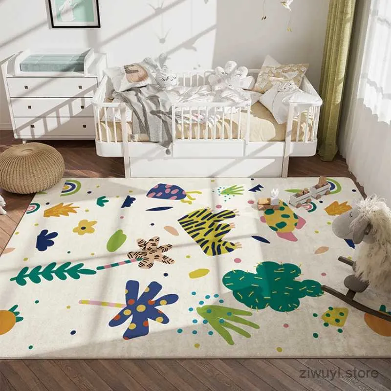 Tapijten cartoon schattige kinderkamer vloerkleed pluizige zachte tapijten voor slaapkamer crème stijl woonkamer decoratie tapijt huis pluche verdikte mat