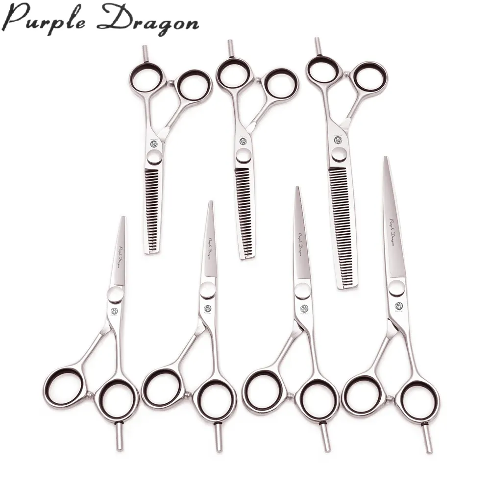 SHARS PROFESSIONAL BARBER SCISSORS 5 "5.5" 6 "7" Japan 440C Purple Dragon Hair Cutting Scissors Thinning Shears Haircut Scissors Z1021