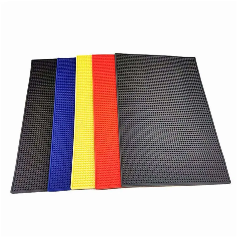 Tax de service de bar à caoutchouc Spill Mat non galet de coiffure flexible Placemats pour le café à la maison Restauration Drop livraison Jardin Dhnw0 ber hnw0