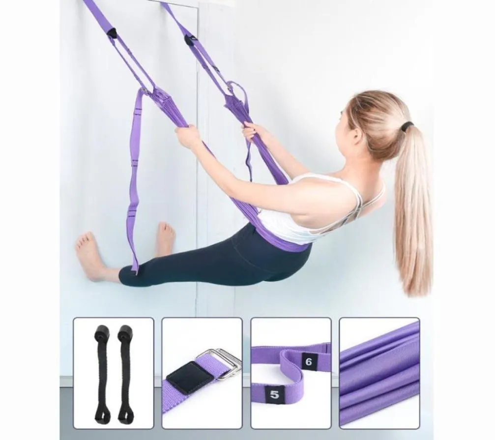 Tapa de la pared de yoga Hip Hip Hamock Stretch Auxiliary Auxiliary Auxiliary Rope Rope Pull Belt Belt Beld Damas Cinturón de yoga4979588