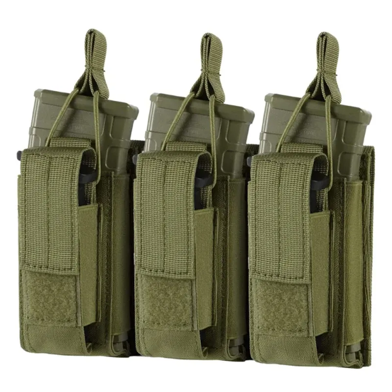 Holsas Tácticas Molle Magazine Poleador Open Top Single Double Triple Rifle Pistol Mag Carrier para M4 M16 AK AR Glock M1911 9 mm