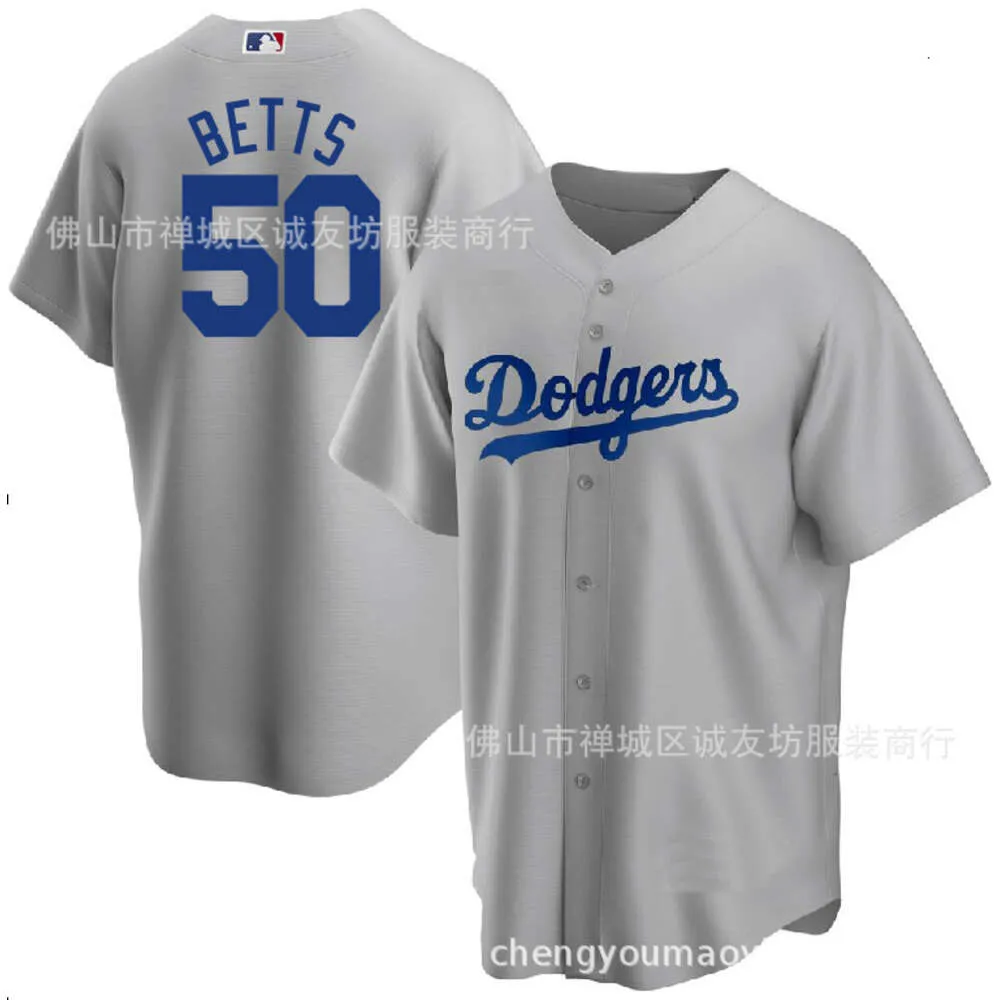 Dester 50 fan gris Betts Broidered Baseball Uniforme Shirt Jersey