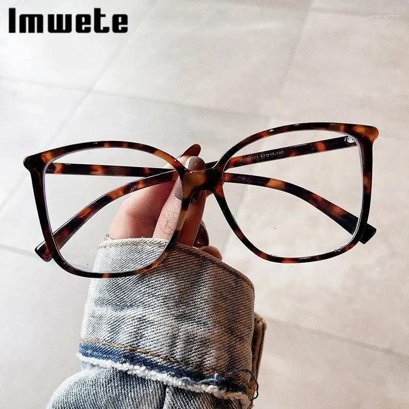 Sunglasses Frames Imwete Fashion Anti Blue Glasses Frame For Women Men Computer Gaming Eyeglasses Oversized Transparent Optical Eyewear